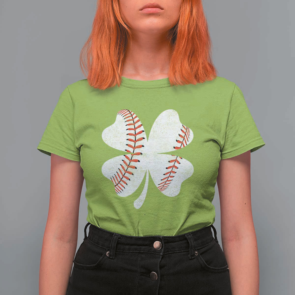 Funny Baseball St Patricks Day Vintage Clover T Shirt For Women