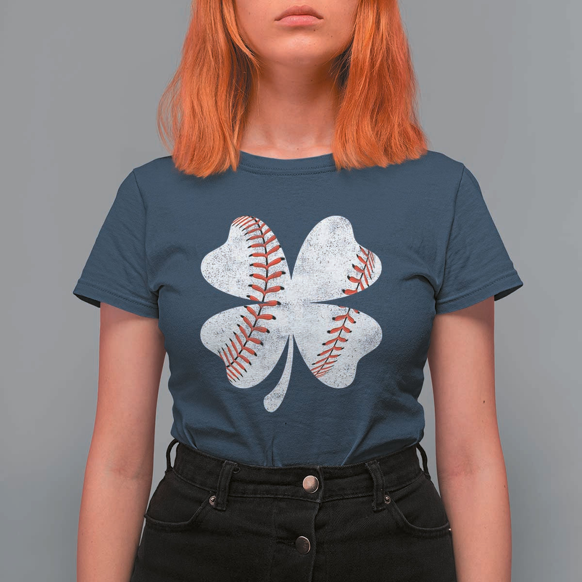 Funny Baseball St Patricks Day Vintage Clover T Shirt For Women