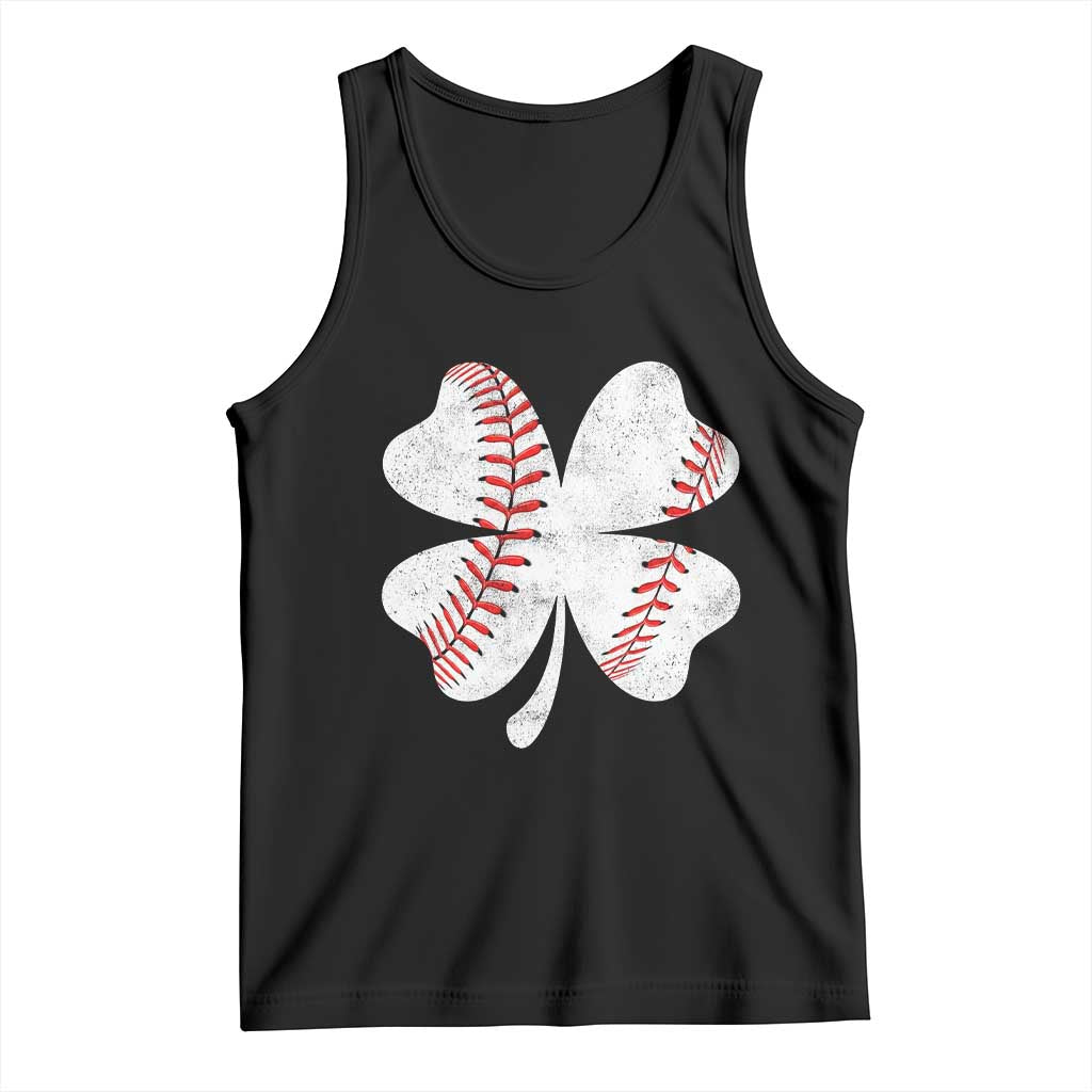 Funny Baseball St Patricks Day Vintage Clover Tank Top