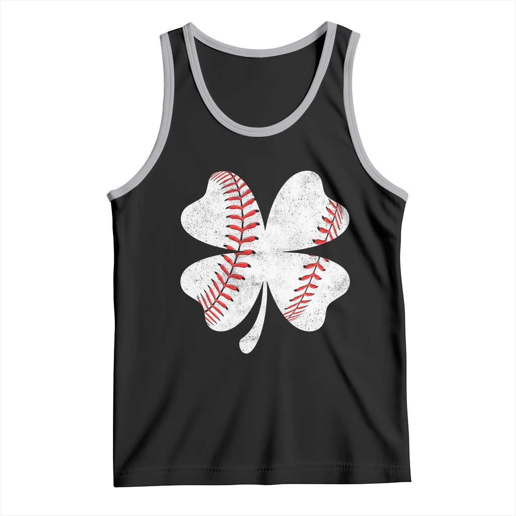 Funny Baseball St Patricks Day Vintage Clover Tank Top
