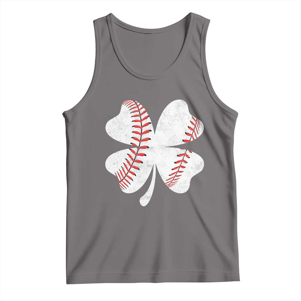 Funny Baseball St Patricks Day Vintage Clover Tank Top