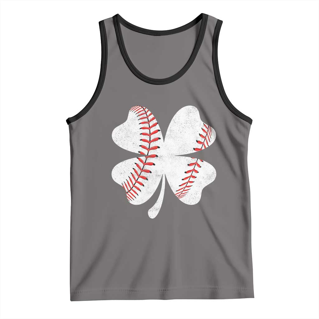Funny Baseball St Patricks Day Vintage Clover Tank Top