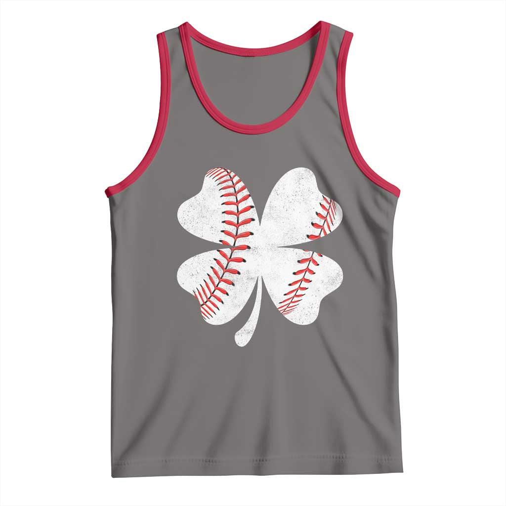 Funny Baseball St Patricks Day Vintage Clover Tank Top