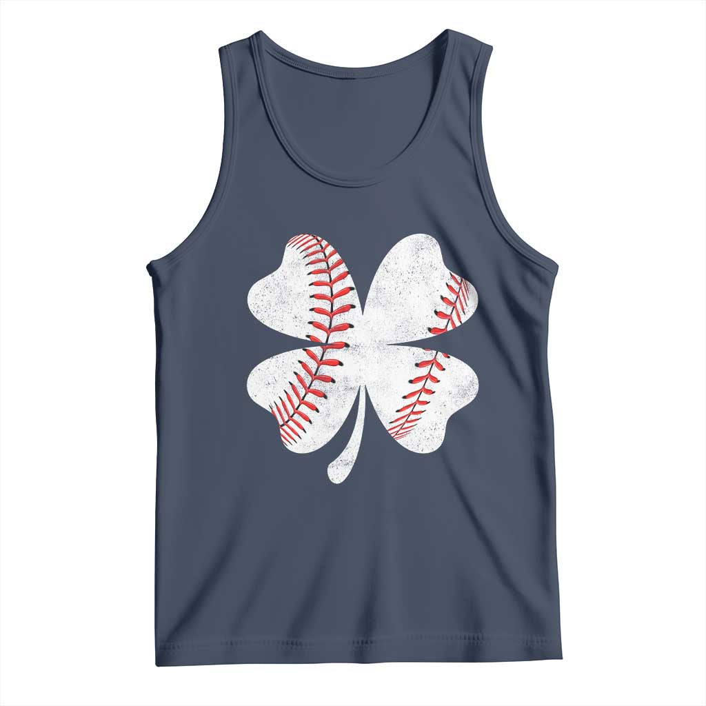 Funny Baseball St Patricks Day Vintage Clover Tank Top