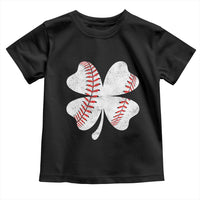 Funny Baseball St Patricks Day Vintage Clover Toddler T Shirt