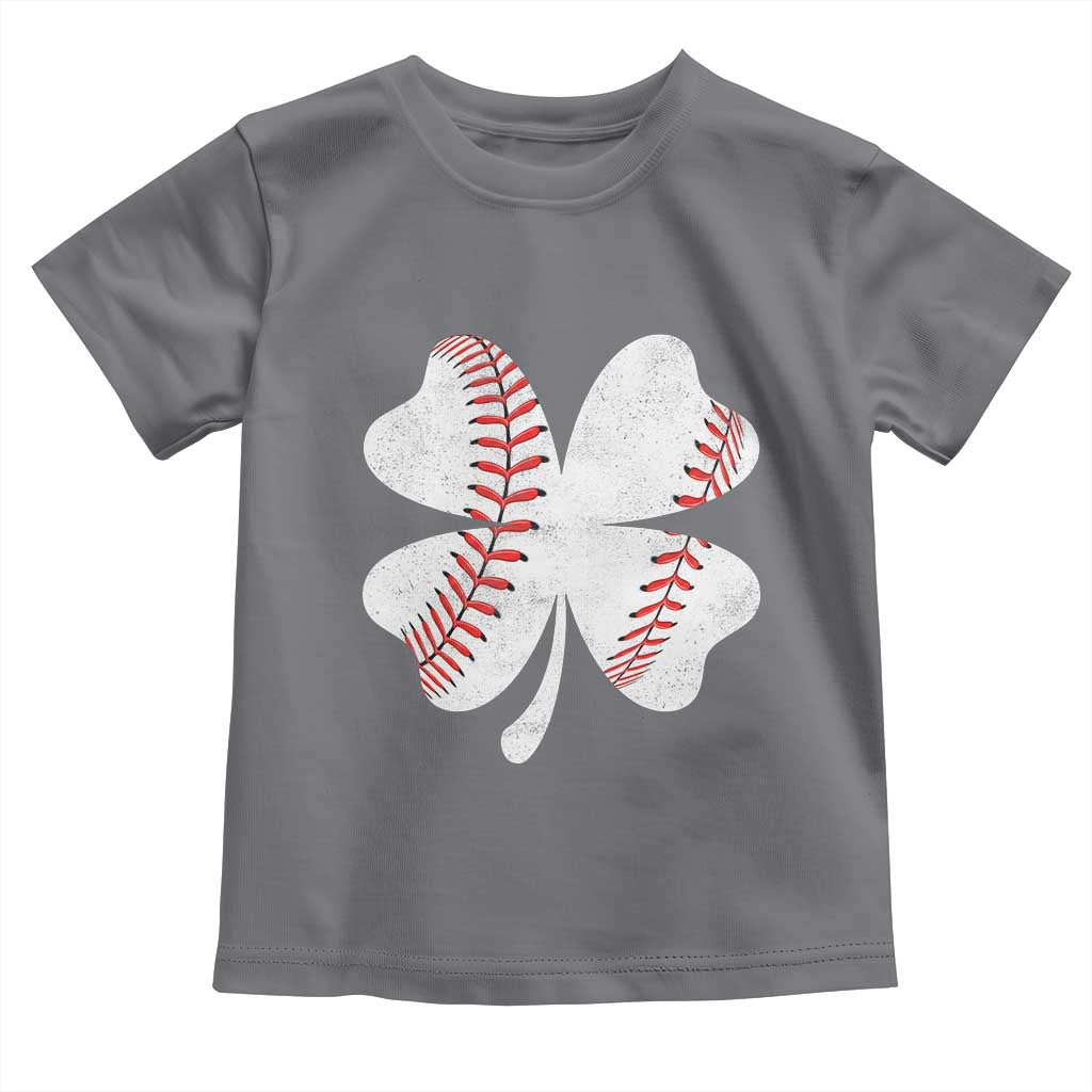Funny Baseball St Patricks Day Vintage Clover Toddler T Shirt