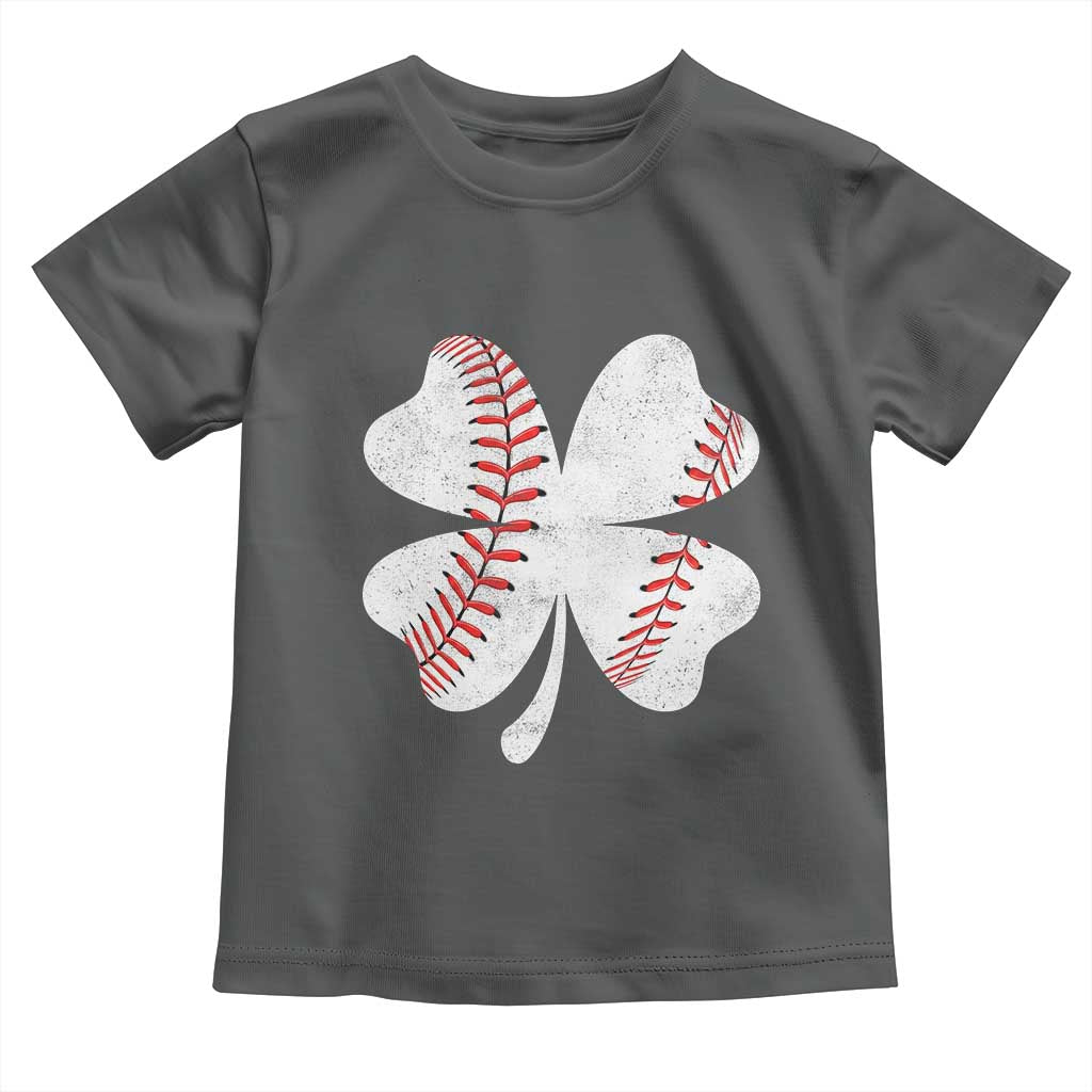 Funny Baseball St Patricks Day Vintage Clover Toddler T Shirt