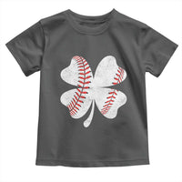 Funny Baseball St Patricks Day Vintage Clover Toddler T Shirt