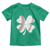 Funny Baseball St Patricks Day Vintage Clover Toddler T Shirt