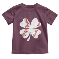 Funny Baseball St Patricks Day Vintage Clover Toddler T Shirt