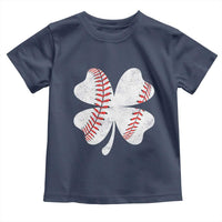 Funny Baseball St Patricks Day Vintage Clover Toddler T Shirt