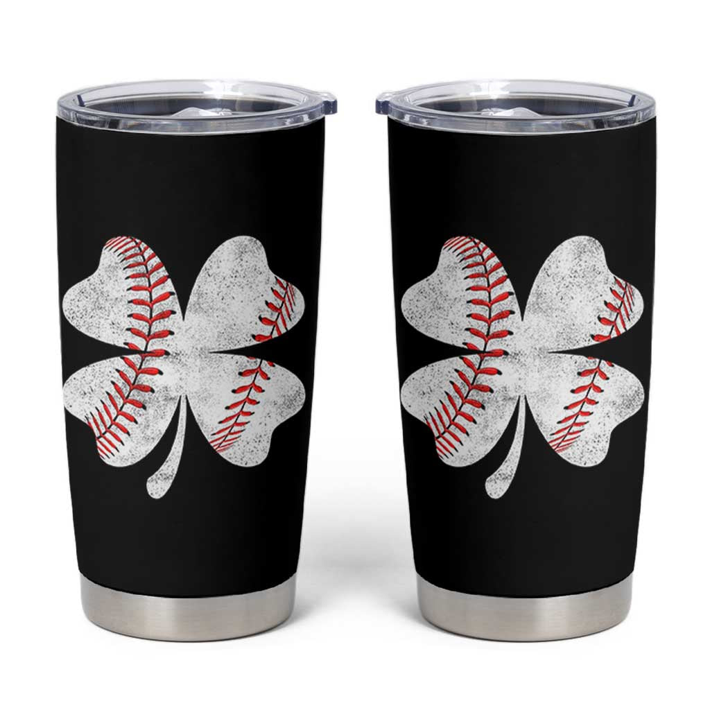 Funny Baseball St Patricks Day Vintage Clover Tumbler Cup