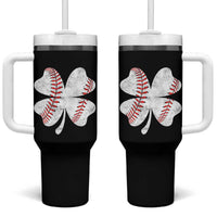 Funny Baseball St Patricks Day Vintage Clover Tumbler With Handle