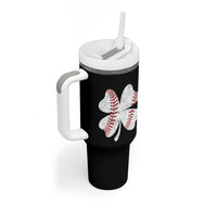 Funny Baseball St Patricks Day Vintage Clover Tumbler With Handle