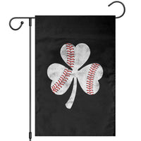 Funny Baseball St Patricks Day Distressed Shamrock Garden Flag