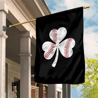 Funny Baseball St Patricks Day Distressed Shamrock Garden Flag