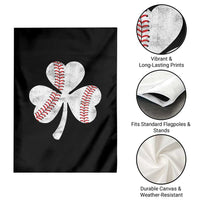 Funny Baseball St Patricks Day Distressed Shamrock Garden Flag