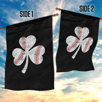 Funny Baseball St Patricks Day Distressed Shamrock Garden Flag