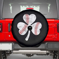 Funny Baseball St Patricks Day Distressed Shamrock Spare Tire Cover