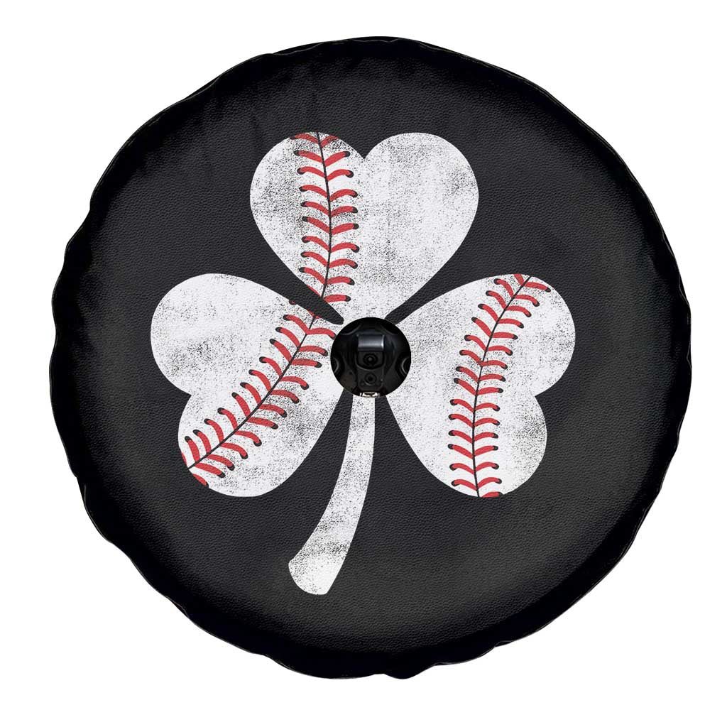 Funny Baseball St Patricks Day Distressed Shamrock Spare Tire Cover