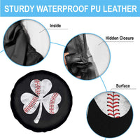 Funny Baseball St Patricks Day Distressed Shamrock Spare Tire Cover