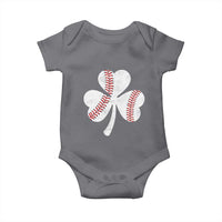 Funny Baseball St Patricks Day Distressed Shamrock Baby Onesie