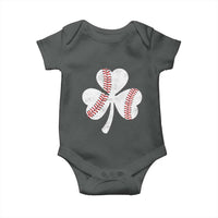 Funny Baseball St Patricks Day Distressed Shamrock Baby Onesie