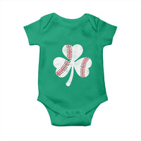 Funny Baseball St Patricks Day Distressed Shamrock Baby Onesie
