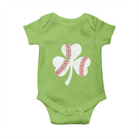 Funny Baseball St Patricks Day Distressed Shamrock Baby Onesie