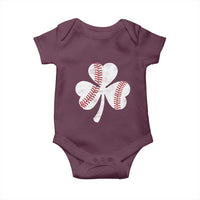 Funny Baseball St Patricks Day Distressed Shamrock Baby Onesie