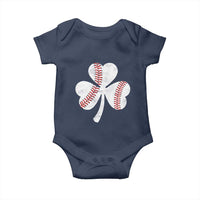 Funny Baseball St Patricks Day Distressed Shamrock Baby Onesie
