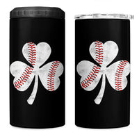 Funny Baseball St Patricks Day Distressed Shamrock 4 in 1 Can Cooler Tumbler