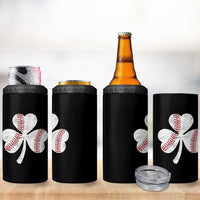 Funny Baseball St Patricks Day Distressed Shamrock 4 in 1 Can Cooler Tumbler