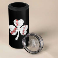 Funny Baseball St Patricks Day Distressed Shamrock 4 in 1 Can Cooler Tumbler