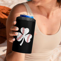 Funny Baseball St Patricks Day Distressed Shamrock 4 in 1 Can Cooler Tumbler