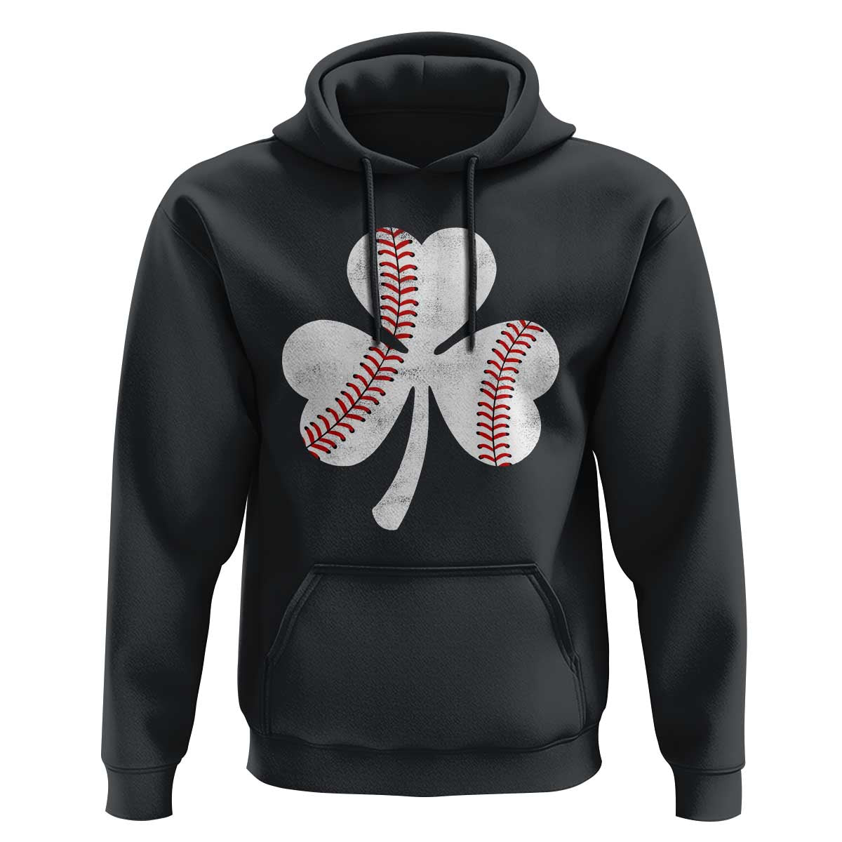 Funny Baseball St Patricks Day Distressed Shamrock Hoodie