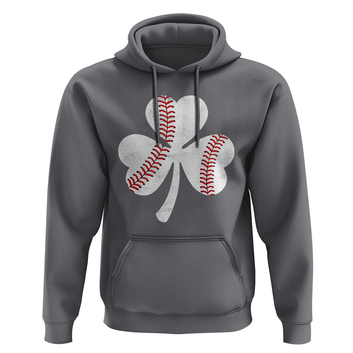 Funny Baseball St Patricks Day Distressed Shamrock Hoodie