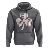 Funny Baseball St Patricks Day Distressed Shamrock Hoodie