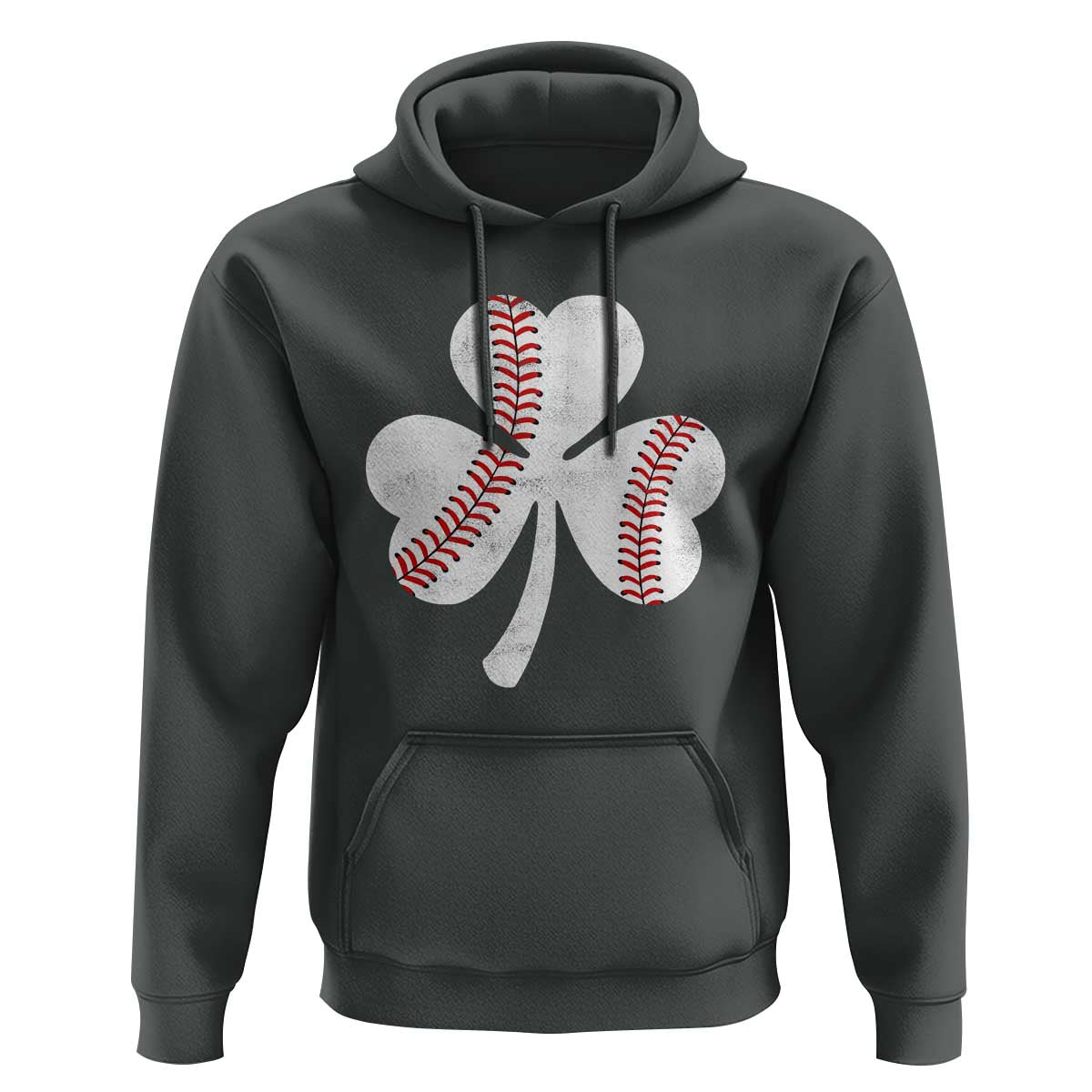 Funny Baseball St Patricks Day Distressed Shamrock Hoodie