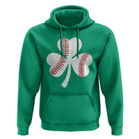 Funny Baseball St Patricks Day Distressed Shamrock Hoodie