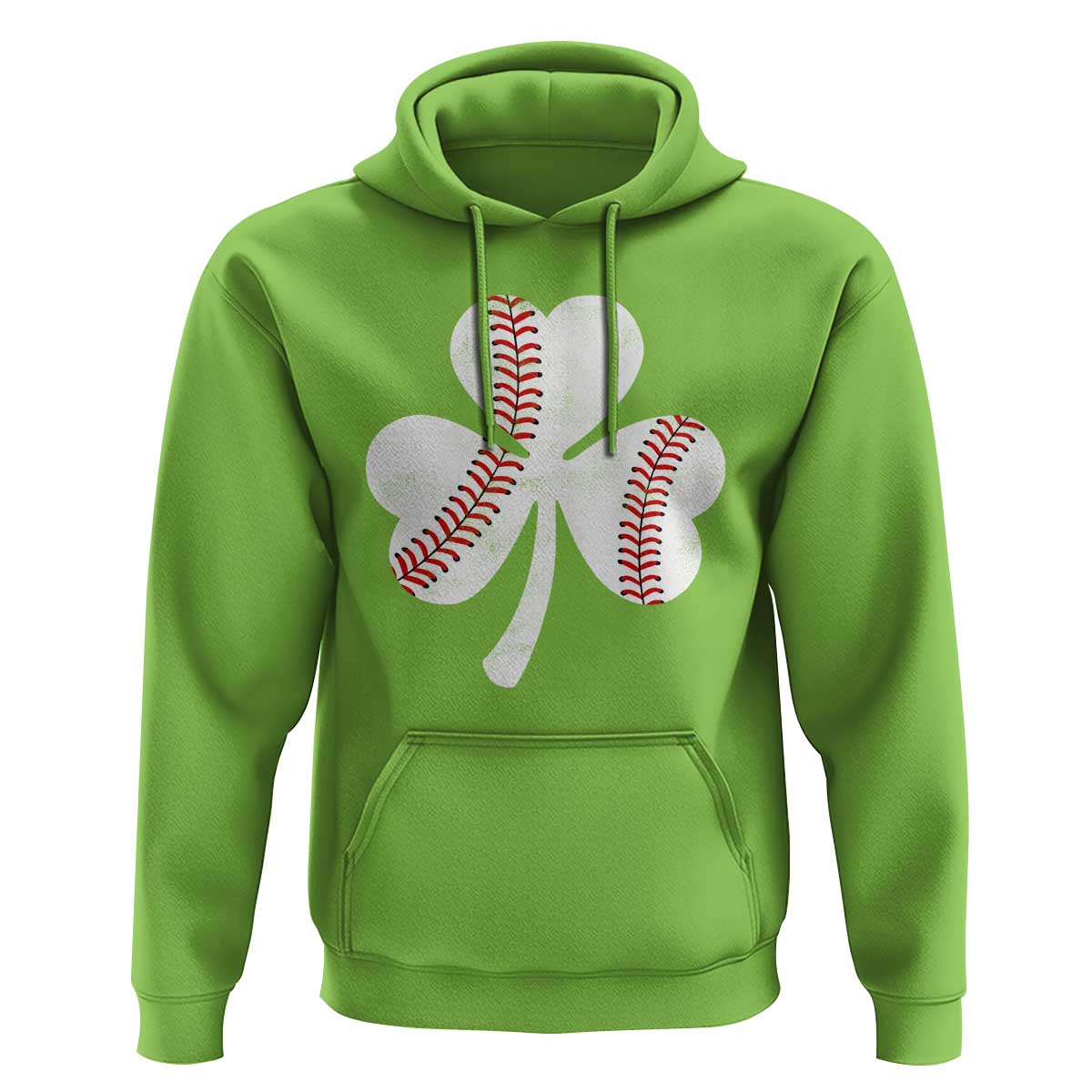 Funny Baseball St Patricks Day Distressed Shamrock Hoodie
