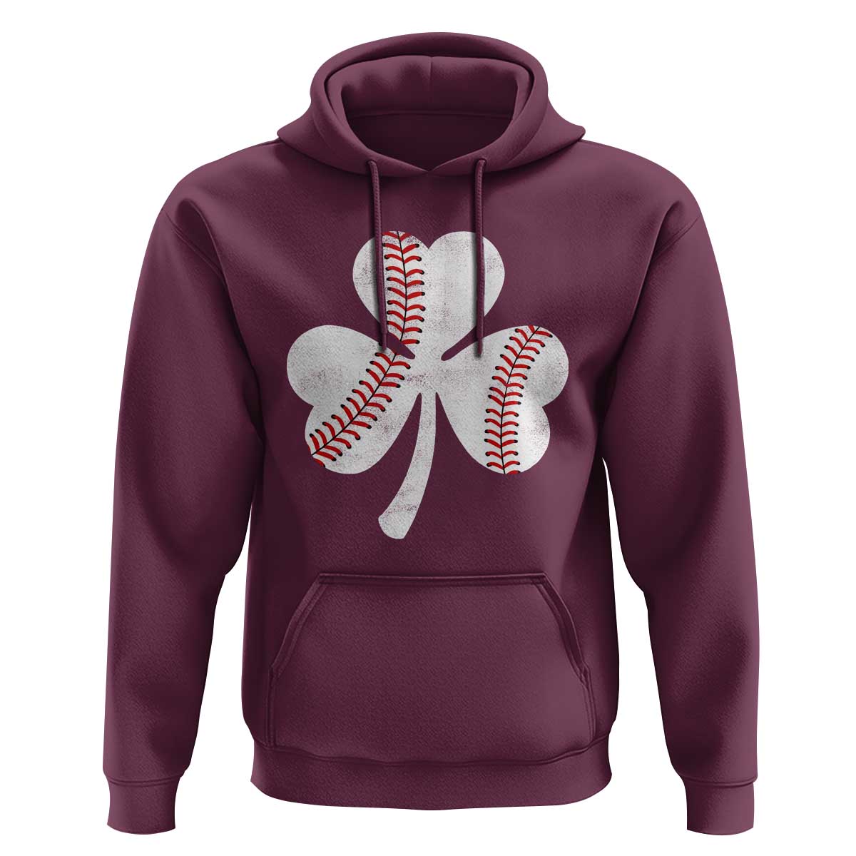 Funny Baseball St Patricks Day Distressed Shamrock Hoodie