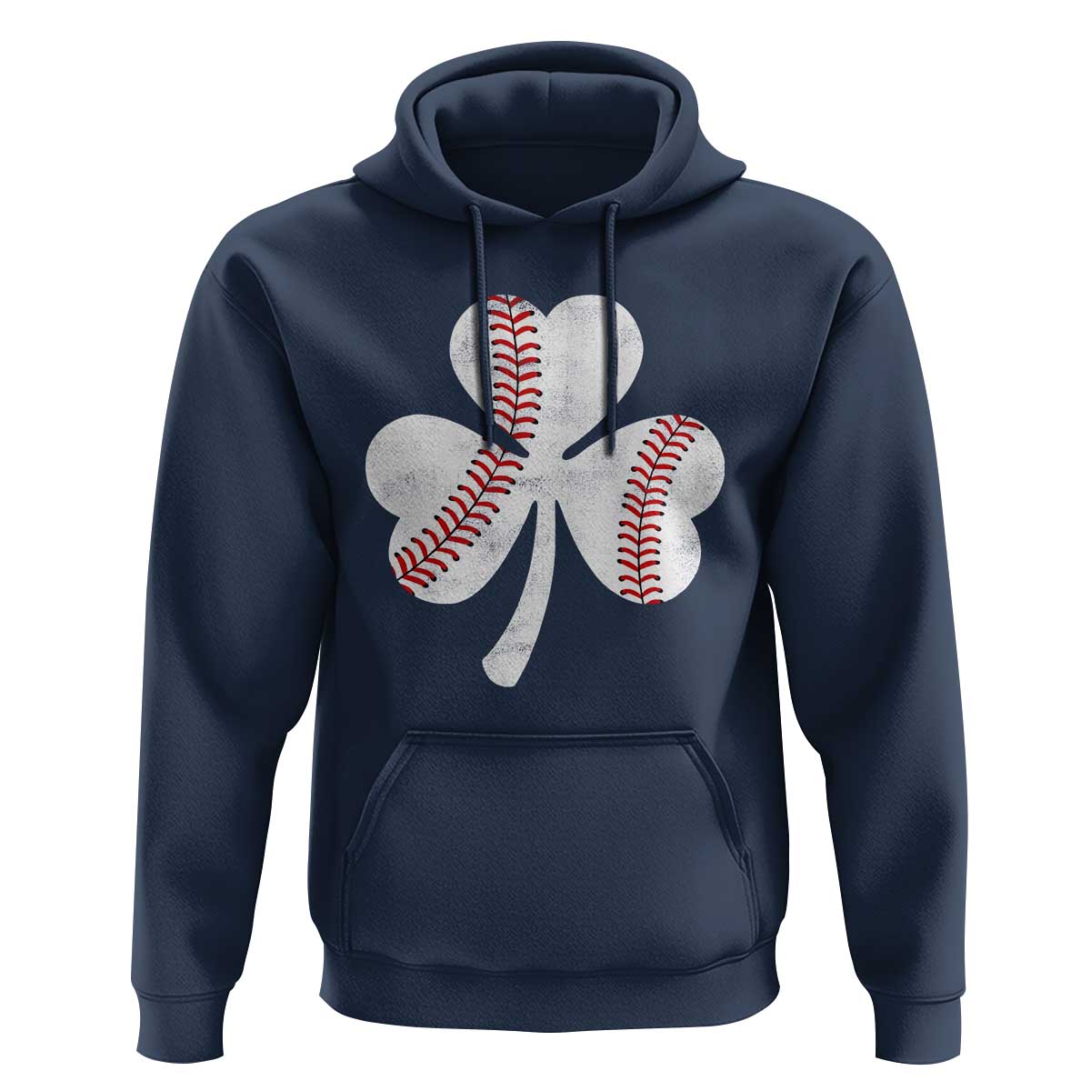 Funny Baseball St Patricks Day Distressed Shamrock Hoodie