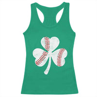 Funny Baseball St Patricks Day Distressed Shamrock Racerback Tank Top