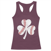 Funny Baseball St Patricks Day Distressed Shamrock Racerback Tank Top