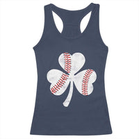 Funny Baseball St Patricks Day Distressed Shamrock Racerback Tank Top