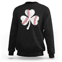 Funny Baseball St Patricks Day Distressed Shamrock Sweatshirt