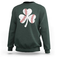 Funny Baseball St Patricks Day Distressed Shamrock Sweatshirt