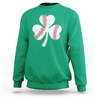 Funny Baseball St Patricks Day Distressed Shamrock Sweatshirt