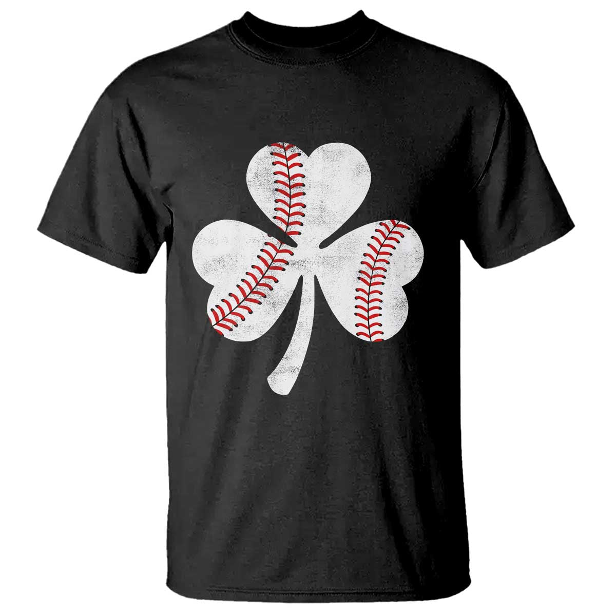 Funny Baseball St Patricks Day Distressed Shamrock T Shirt